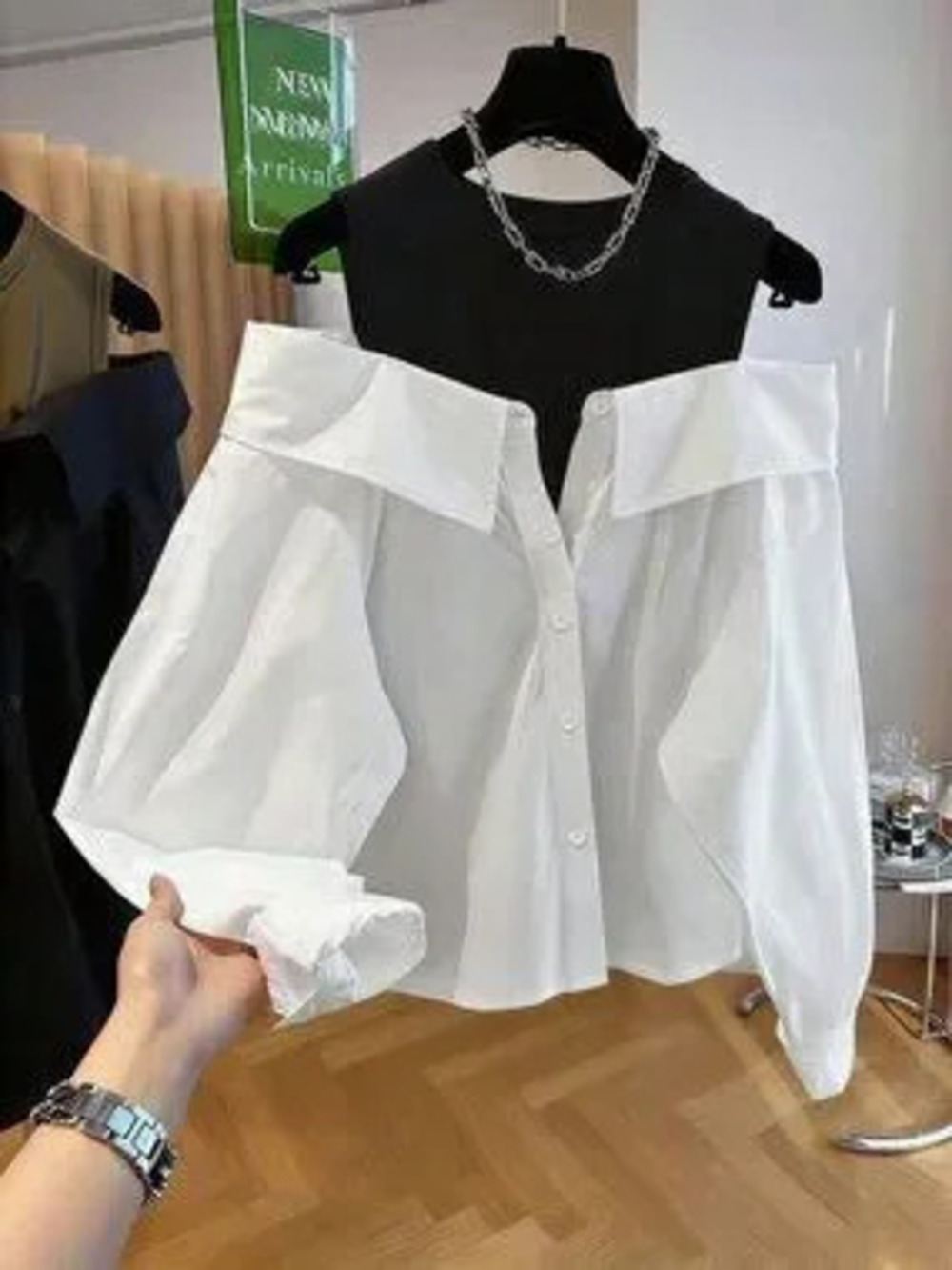 ZARA White Casual Women's Off-Shoulder Long Sleeve Blouse